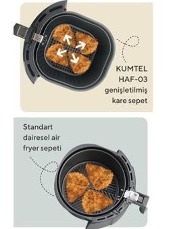 Kumtel Fastfryer XXL HAF-03 Airfryer 8.5 lt Tek Hazneli Yağsız Sıcak Hava Fritözü Siyah