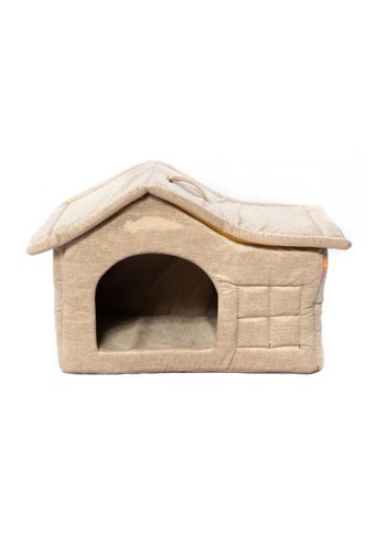 Bebebebek 59x39x45 cm Dikdörtgen Su Geçirmez Dış Mekan-İç Mekan Kedi Evi Bej