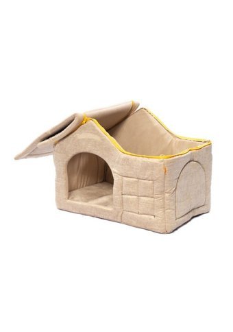 Bebebebek 59x39x45 cm Dikdörtgen Su Geçirmez Dış Mekan-İç Mekan Kedi Evi Bej