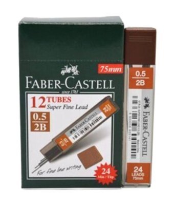 Faber-Castell 2B 0.5 mm 24'lü Siyah Kalem Ucu 12 Adet