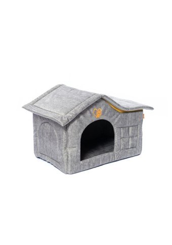Bebebebek 59x39x45 cm Dikdörtgen Su Geçirmez Dış Mekan-İç Mekan Kedi Evi Gri