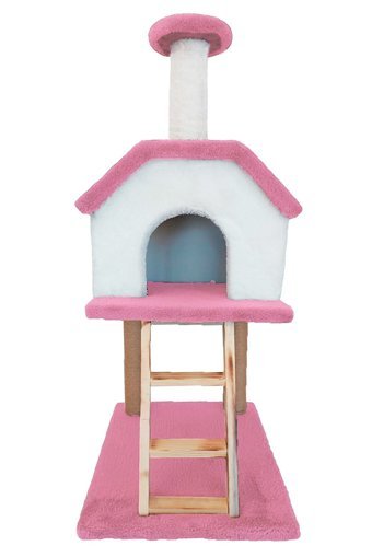 Patiderm Kare İç Mekan Kedi Evi Beyaz-Pembe