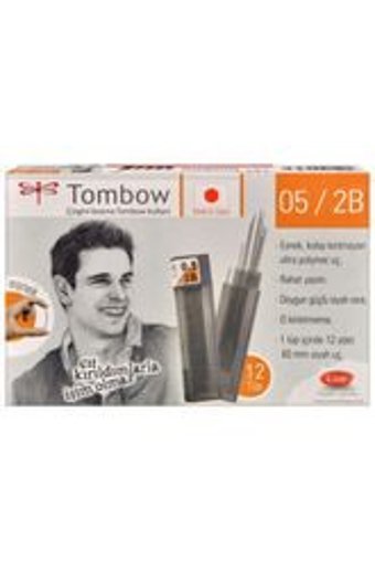Tombow Min 2B 0.5 mm 12'li Siyah Kalem Ucu 12 Adet