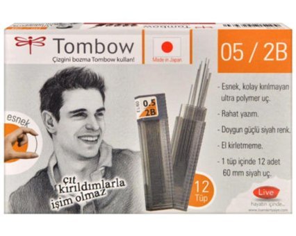 Tombow Min 2B 0.5 mm 12'li Siyah Kalem Ucu 12 Adet