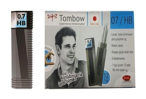 Tombow Min HB 0.7 mm 12'li Siyah Kalem Ucu 12 Adet