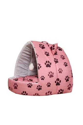 Beyzatex Kulaklı Yuvarlak İç Mekan Kedi Evi Pembe