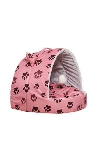 Beyzatex Kulaklı Yuvarlak İç Mekan Kedi Evi Pembe