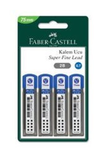 Faber-Castell Süper Fine Leads 2B 0.7 mm 24'lü Siyah Kalem Ucu 4 Adet