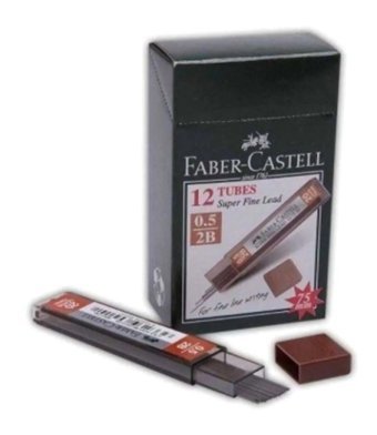 Faber-Castell Süper Fine Leads 2B 0.5 mm 24'lü Siyah Kalem Ucu 12 Adet