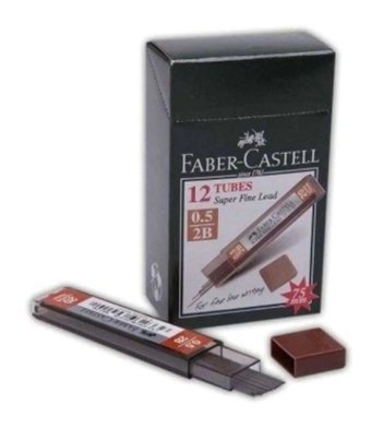 Faber-Castell Süper Fine Leads 2B 0.5 mm 24'lü Siyah Kalem Ucu 12 Adet