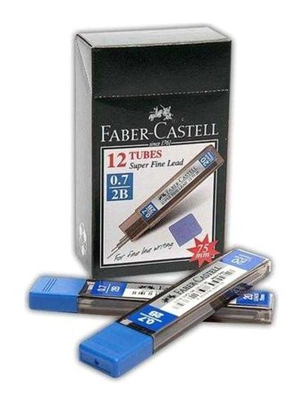 Faber-Castell Süper Fine Leads 2B 0.7 mm 24'lü Siyah Kalem Ucu 12 Adet