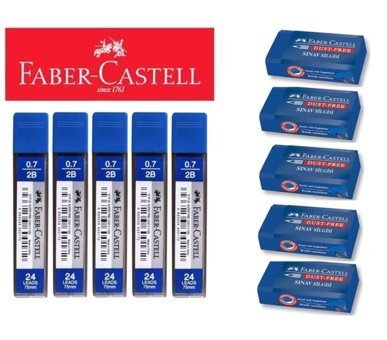 Faber-Castell 2B 0.7 mm 24'lü Siyah Kalem Ucu 5 Adet