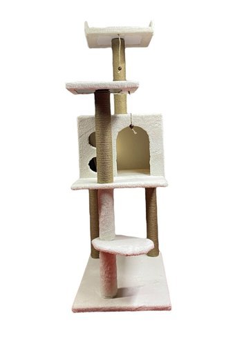 Dumanpet E-1 Kare Hamaklı İç Mekan Kedi Evi Beyaz