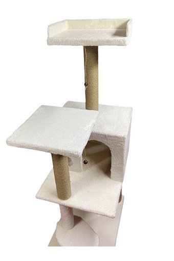 Dumanpet E-1 Kare Hamaklı İç Mekan Kedi Evi Beyaz