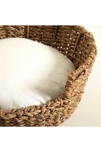 Elzey Home Natürel Yuvarlak İç Mekan Kedi Evi Ahşap Rengi