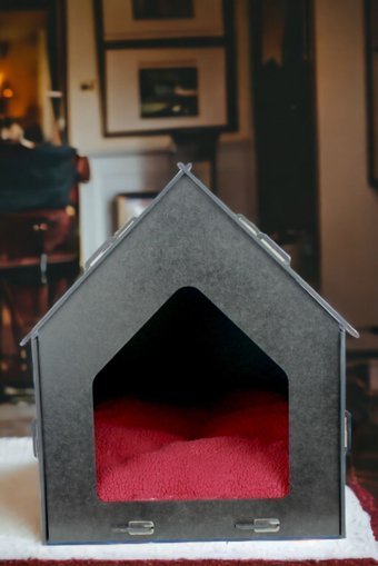 Pandogo Dikdörtgen İç Mekan Kedi Evi Gri