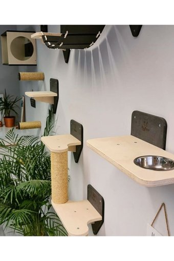Arzu Wood AW82575 Kare İç Mekan Kedi Evi Ahşap Rengi