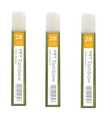 Tombow Min 2H 0.5 mm 12'li Siyah Kalem Ucu 3 Adet
