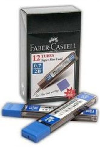 Faber-Castell Süper Fine Leads 2B 0.7 mm 20'li Siyah Kalem Ucu 12 Adet