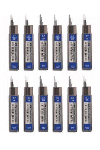 Faber-Castell Min Grip 2B 0.7 mm 24'lü Siyah Kalem Ucu 12 Adet