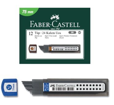 Faber-Castell 2B 0.7 mm 12'li Gri Kalem Ucu 24 Adet