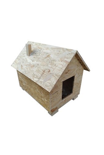 Acousticworld Bacalı Kare Su Geçirmez Dış Mekan Kedi Evi Ahşap Rengi