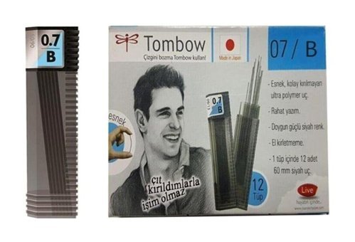 Tombow Min B 0.7 mm 12'li Siyah Kalem Ucu 12 Adet