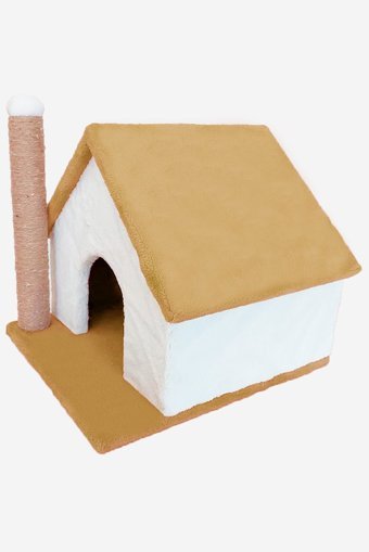 Patiderm Kare İç Mekan Kedi Evi Beyaz-Sarı