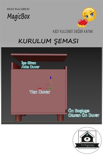 Magicbox Magicbox Natural Dikdörtgen Su Geçirmez Dış Mekan Kedi Evi Ahşap Rengi
