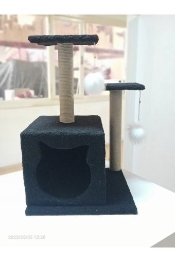 Patieviatölyesi Kare İç Mekan Kedi Evi Lacivert