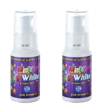 Multi White Multivitamin Ve Multimineral Çilekli Organik Florürlü 0-10 Yaş Çocuk Diş Macunu 2x50 ml