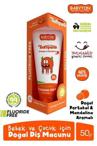 Babyton Portakallı Organik Florürsüz Çocuk Diş Macunu 50 gr
