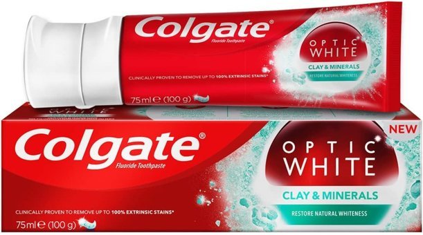 Colgate Optik Beyaz Clay Minerals Florürlü Diş Macunu 75 ml