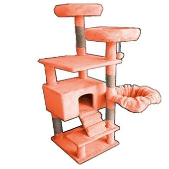 Lly LLY-15 Kare İç Mekan Kedi Evi Somon Rengi