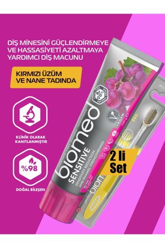 Biomed Sensitive Kırmızı Üzümlü Organik Florürsüz Diş Macunu 200 ml