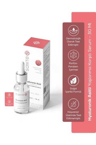 Santeplus Hyalüronik Asit Yüz Dolgunlaştıran Canlandırıcı Yaşlanma Kırışıklık Karşıtı Jel Yüz Serumu 30 ml
