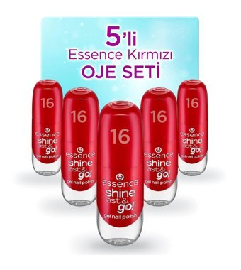 Essence Shine Go 5'li No:16 Kırmızı Parlak Oje