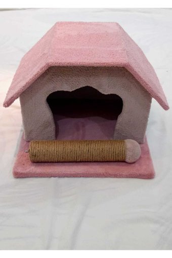 Tiger Pets Kare İç Mekan Kedi Evi Pembe