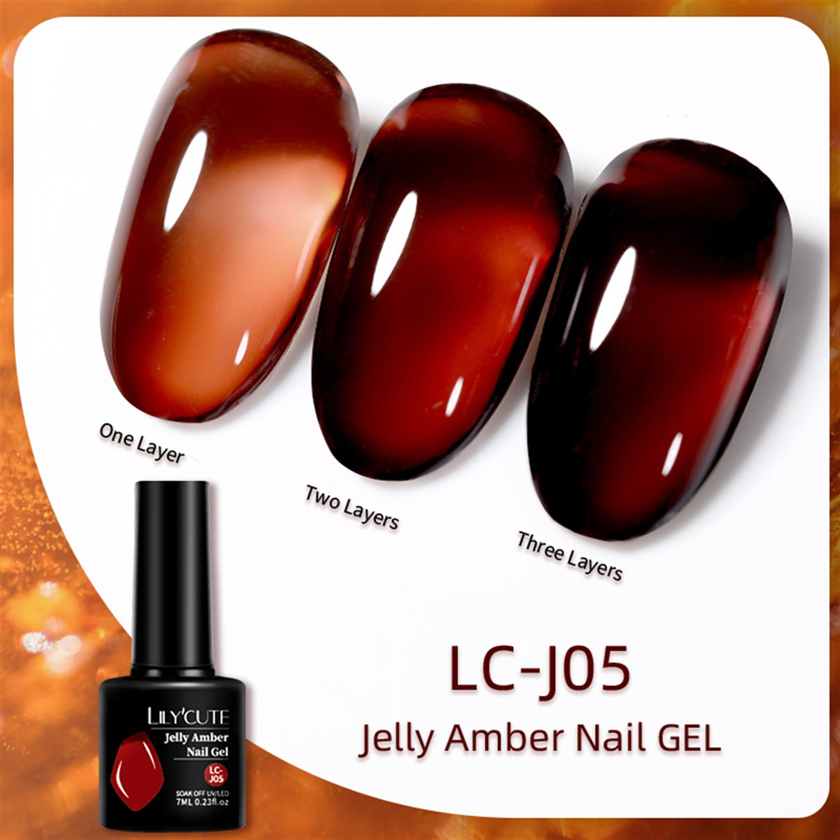 Born Pretty LC-J05 Amber Parlak Kalıcı Oje