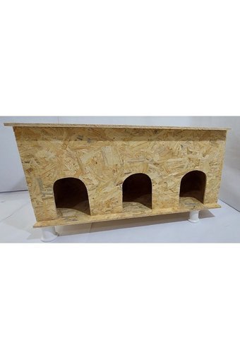 Kumsshop Çoklu Dikdörtgen Su Geçirmez Dış Mekan Kedi Evi Ahşap Rengi