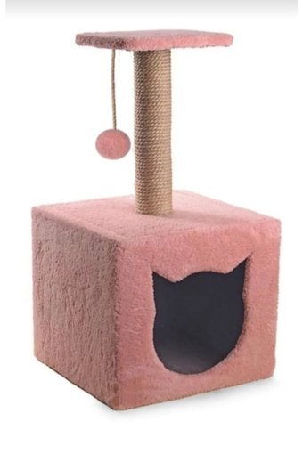 Patieviatölyesi Kare İç Mekan Kedi Evi Pembe
