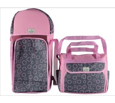 Rain Baby Tavşan 12 kg Kapasiteli Taşıma Askılı Portbebe+Bakım Çantası+Kanguru Gri-Pembe