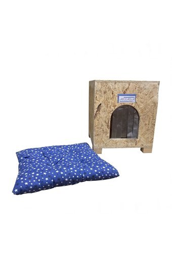 Melada Mobilya 41x41x36 cm Dikdörtgen Su Geçirmez Dış Mekan Kedi Evi Ahşap Rengi