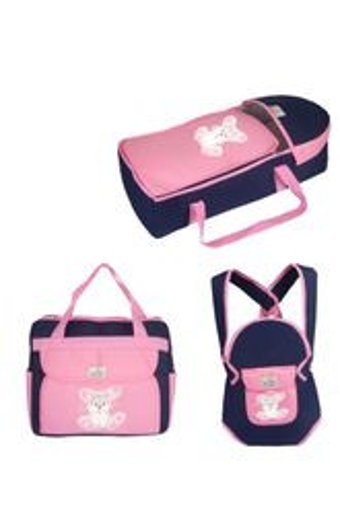 Rain Baby Tavşan 12 kg Kapasiteli Taşıma Askılı Portbebe+Bakım Çantası+Kanguru Lacivert-Pembe