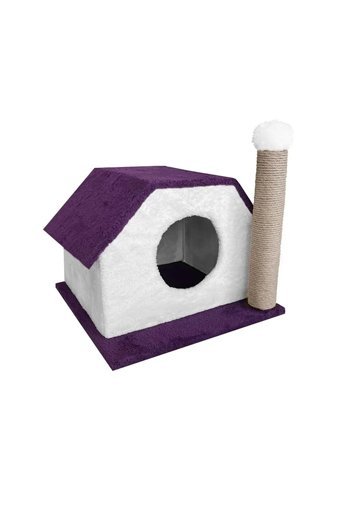 Karahan Petshop Kare İç Mekan Kedi Evi Mor