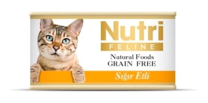Nutri Feline Sığır Eti Kıyılmış Yaş Kedi Maması 32x85 gr