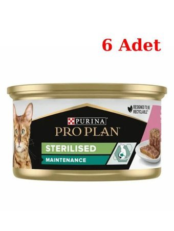 Pro Plan Kısırlaştırılmış Balık-Somon Parça Etli-Soslu Yaş Kedi Maması 6x85 gr