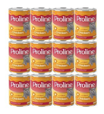Proline Tavuk Parça Etli-Soslu Yaş Kedi Maması 12x400 gr