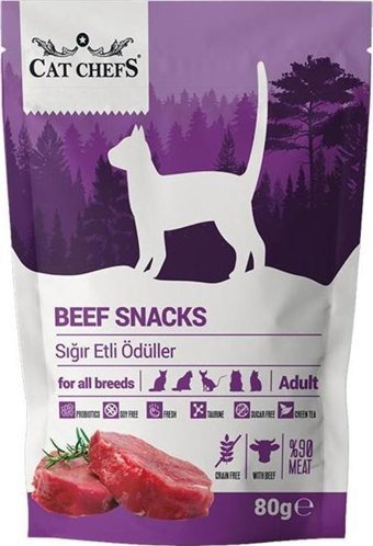Cat Chefs Snacks Biftek Jöleli-Yaş Kedi Maması 80 gr