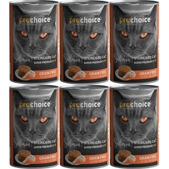 Pro Choice Sterelised Somonlu Parça Etli-Soslu Yaş Kedi Maması 12x400 gr